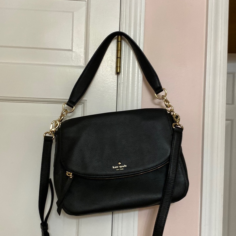 Black Leather Kate Spade Bag